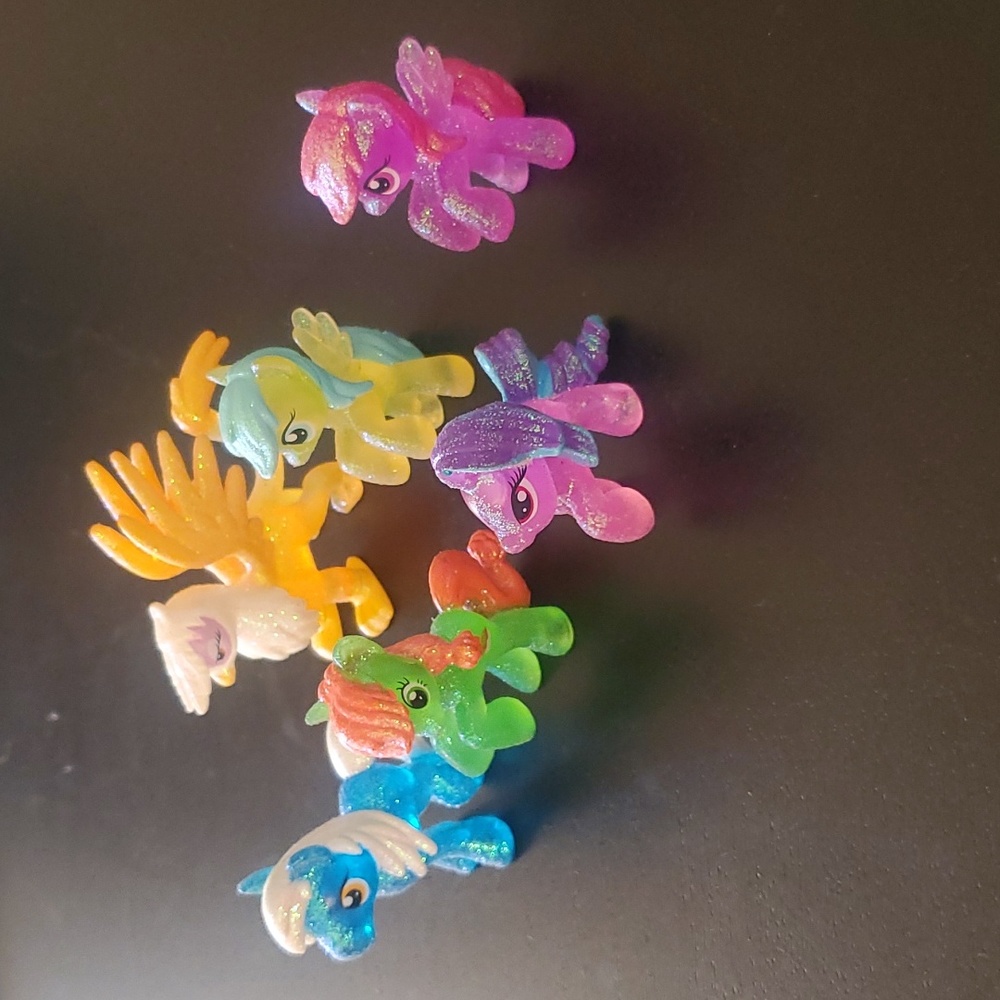 My Little Pony small glitter Figurines. Lot of 6.